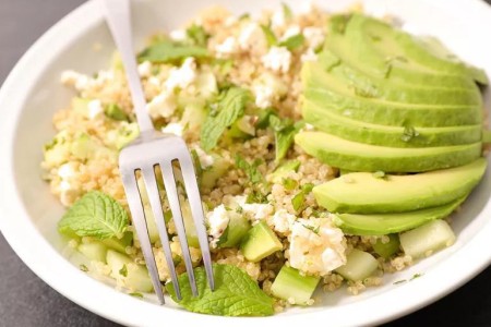 Recipe: Crispy Quinoa With Avocado and Mint