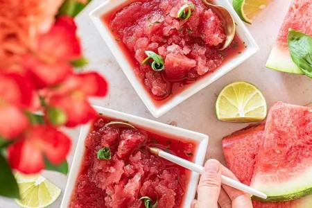 Recipe: Watermelon Basil Granita