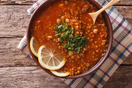 Recipe: Tomato Soup With Chickpeas and Lentils