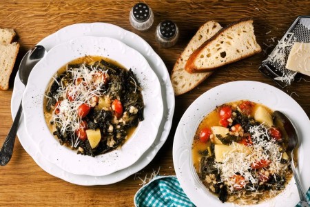 Recipe: Hearty Barley Soup With Kale and Parmesan