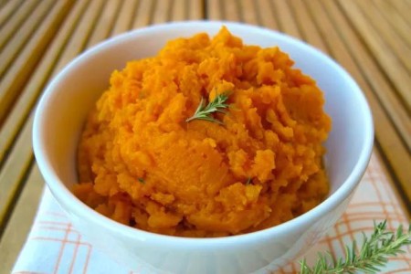 Recipe: Rosemary Garlic Mashed Sweet Potatoes