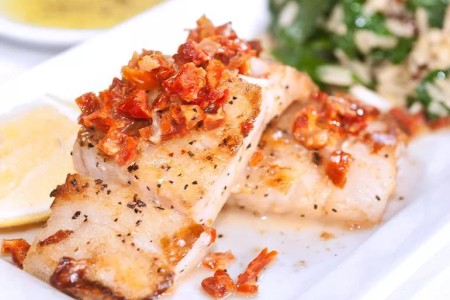 Recipe: Sweet and Savory Sea Bass With Stewed Cherry Tomatoes