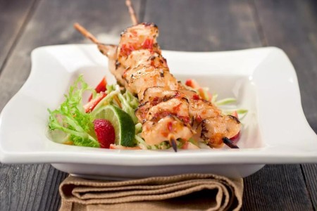 Recipe: Asian-Style Chicken Skewers With Slaw