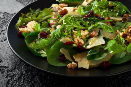 Recipe: Cranberries, Walnuts and Crumbled Cheese Over Greens