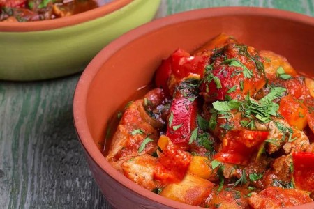 Recipe: Stewed Tomatoes, Radishes + Peppers