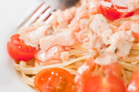 Recipe: Fettuccine and Salmon Marinara