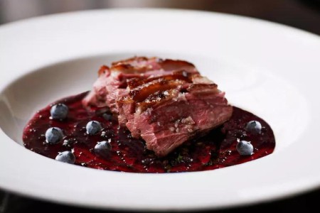 Recipe: Crispy Seared Duck Breast With Blueberry Balsamic Sauce