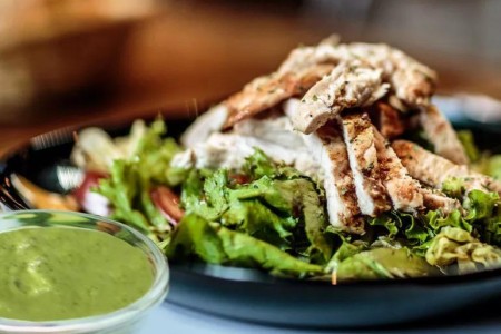 Recipe: Roast Turkey Breast and Avocado Cream on a Bed of Greens