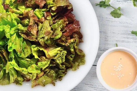 Recipe: Red Leaf Lettuce Salad With Tahini Dressing