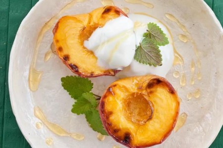 Recipe: Grilled Peaches With Yogurt, Honey and Mint
