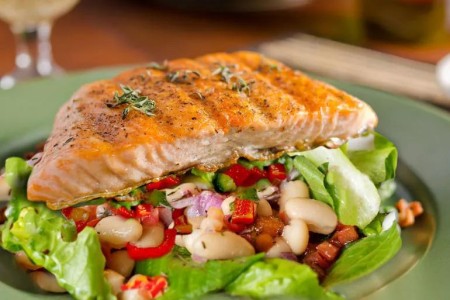 Salmon and Warm Cannellini Bean Salad Recipe