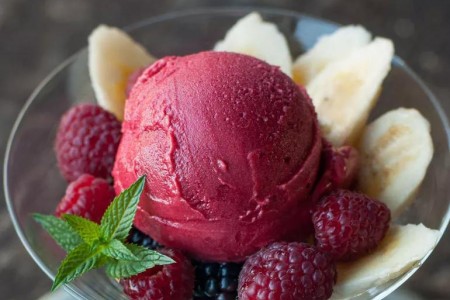 Recipe: Raspberry Banana Sorbet