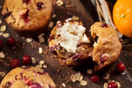 Recipe: Whole-Grain Cranberry Orange Muffins