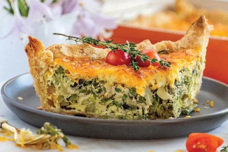Recipe: Asparagus, Tomato and Shiitake Mushroom Quiche