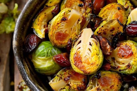 Recipe: Roasted Brussels Sprouts With Hazelnuts and Dates