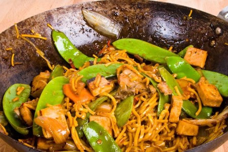 Recipe: Tofu, Noodles and Pea Pods in a Thai Peanut Sauce