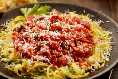 Recipe: Spaghetti Squash With Tomato Sauce and Cheese