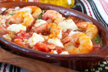 Recipe: Greek Shrimp With Tomatoes and Peas